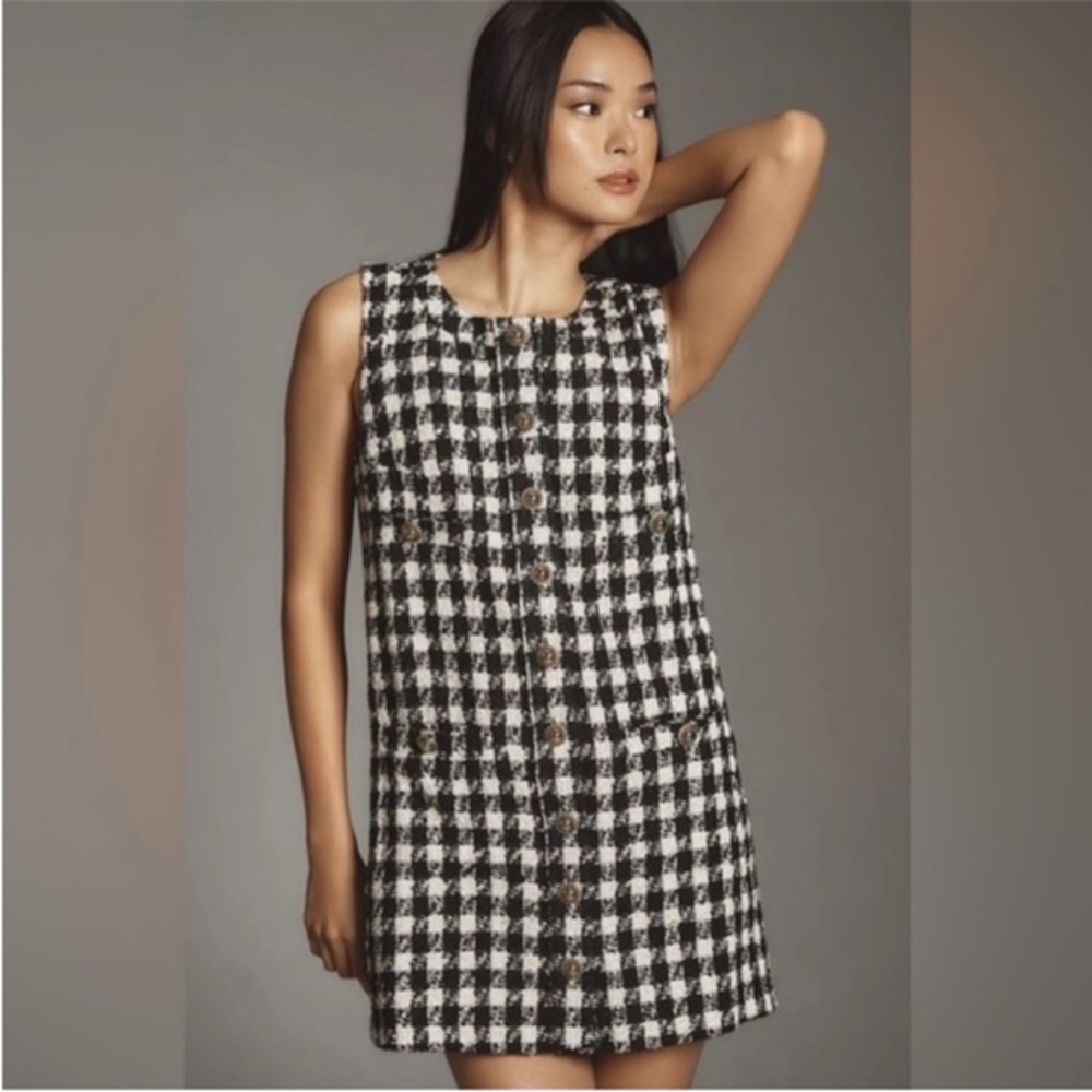 Reformation Tropez Dress in Black Check